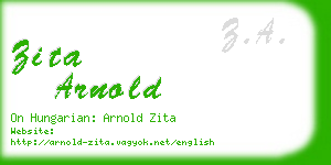 zita arnold business card